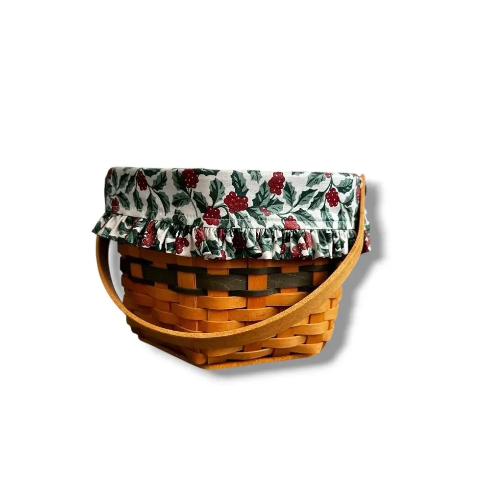 Longaberger Christmas Collection 1997 Snowflake Basket Liner Protector Tie on